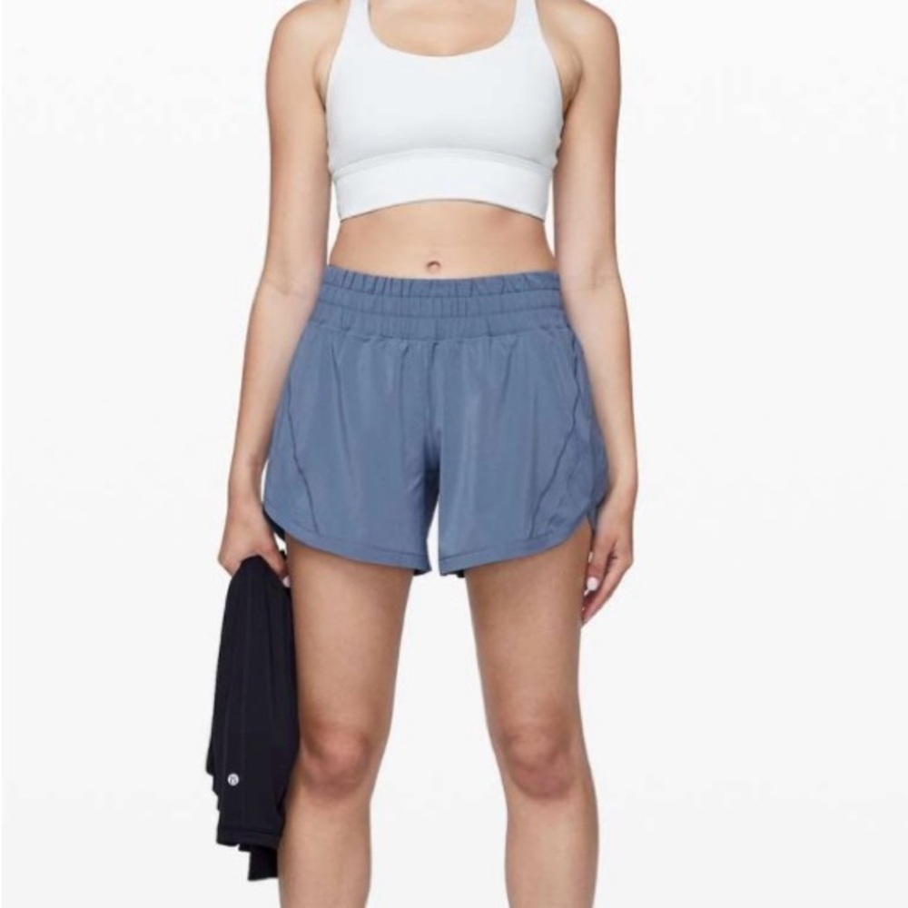 Lululemon Track That High Rise 5” Shorts in Oasis Blue